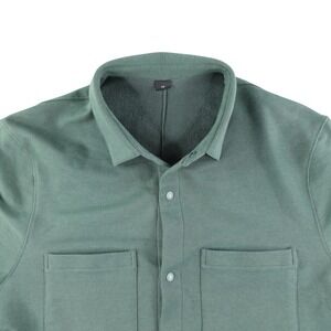 Lululemon Men Small Green Snap Soft Knit Overshirt French Terry LM3F85S